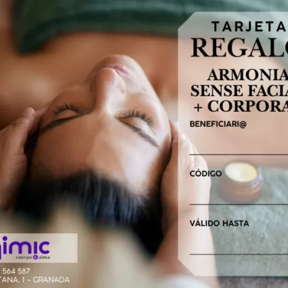 Tarjeta Regalo Armonia Sense Facial + Corporal con Cosmética Natural 75 minutos